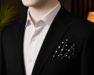 Tony Black Polka Dot Pocket Square