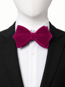 Fuchsia Classic Diamond Velvet Bow Tie