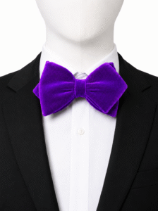 Purple Classic Diamond Velvet Bow Tie