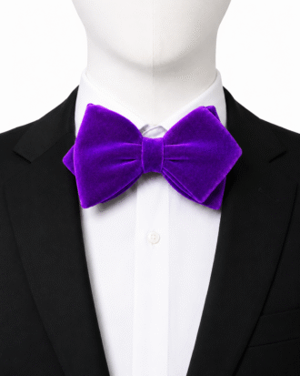 Purple Classic Diamond Velvet Bow Tie by The Indulgence