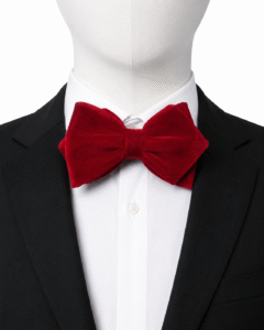 Red Classic Diamond Velvet Bow Tie
