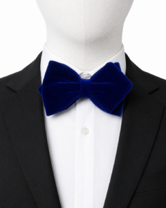Royal Blue Classic Diamond Velvet Bow Tie