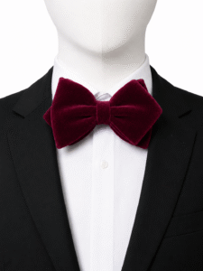 Wine Classic Diamond Velvet Bow Tie